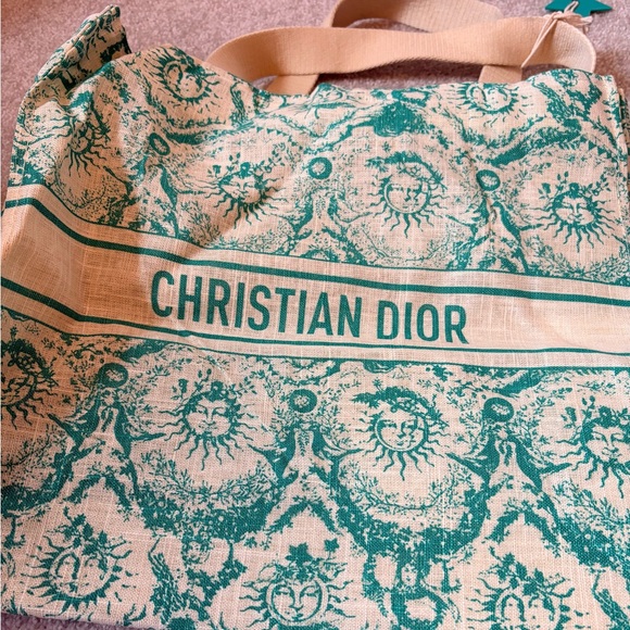 Dior Handbags - Dior VIP Green and Cream Tote Bag